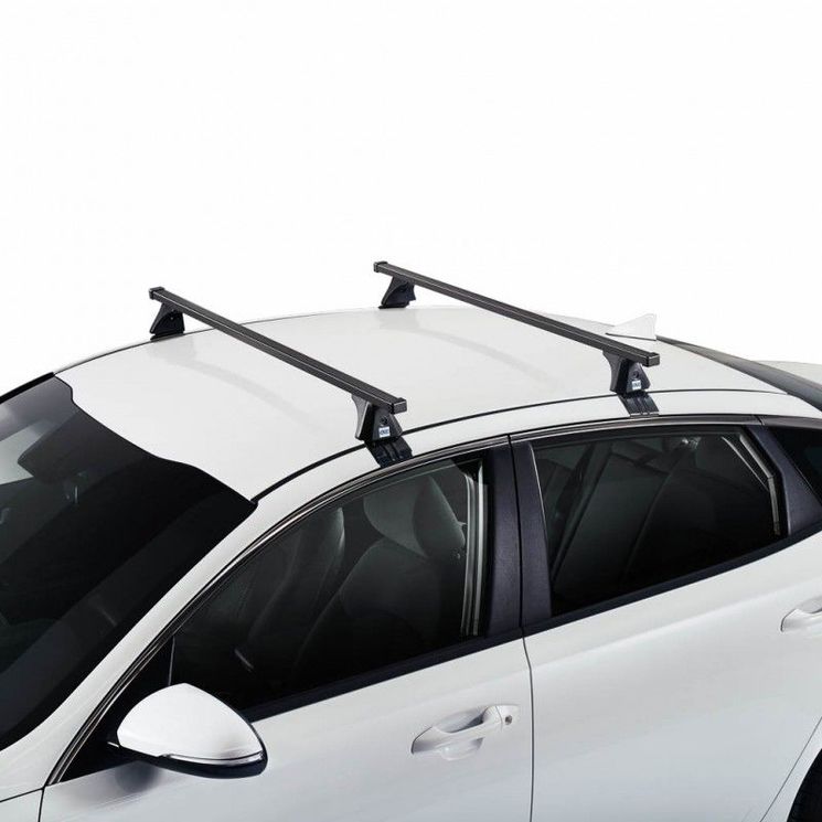 Jeu de 2 Barres de toit Acier pour Toyota Hilux Double Cab de 2005 à 2016