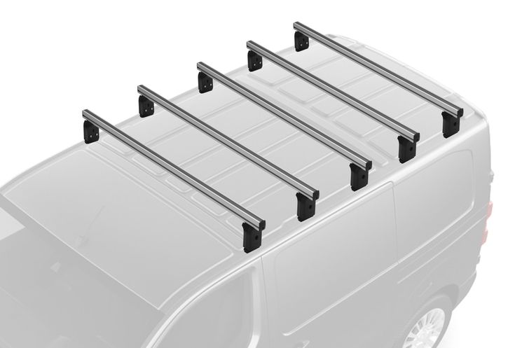Jeu de 5 Barres de toit Pro Aluminium pour Opel Movano L2H2 - L3H2 - L3H3 de 1997 à 2010